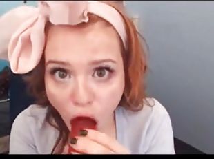 Red Head Cutie Dildo Suck
