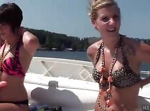 Topless Bikini On Boat